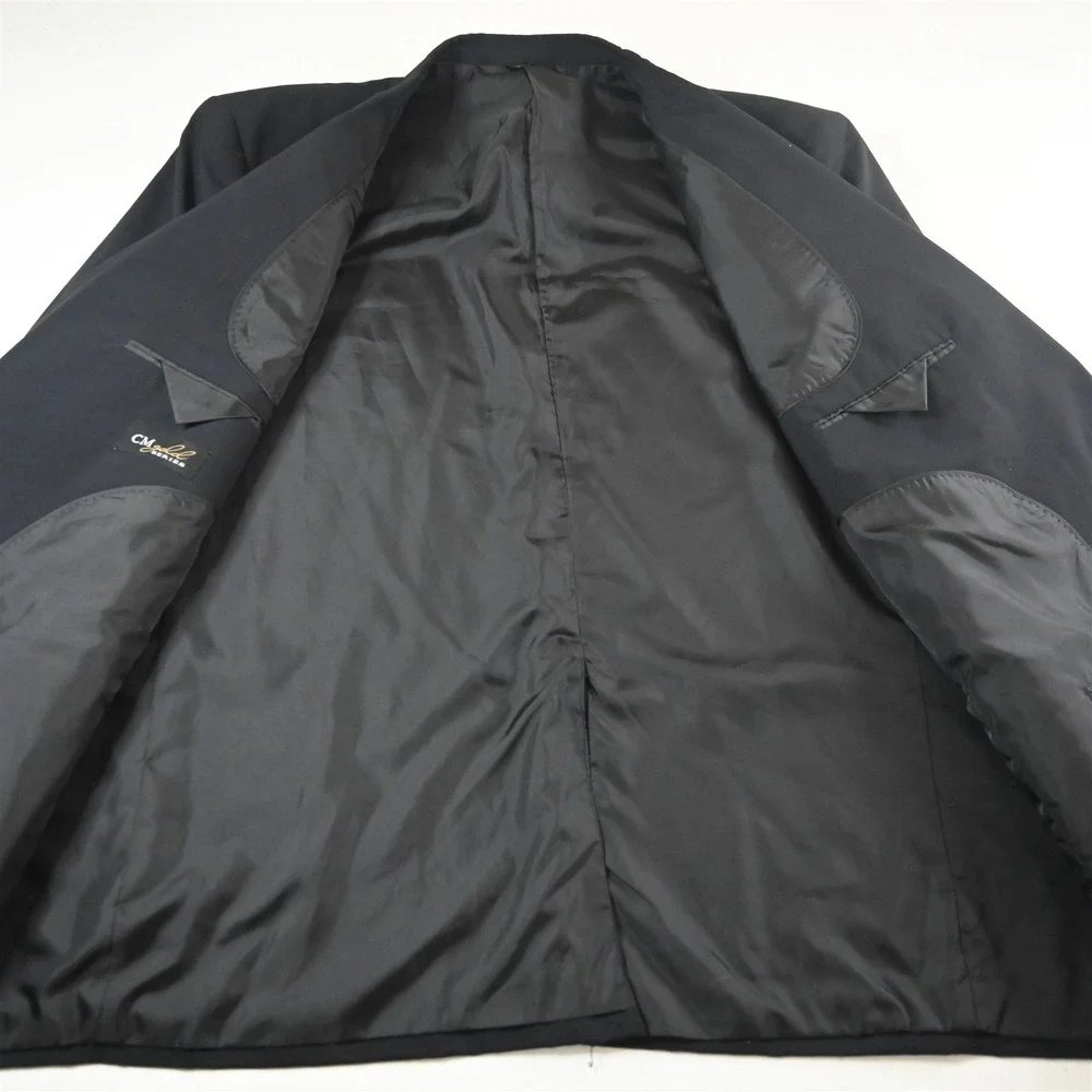 CM Gold Series 60R Solid Black Wool Mens Blazer Suit Jacket‎ Sport Coat
